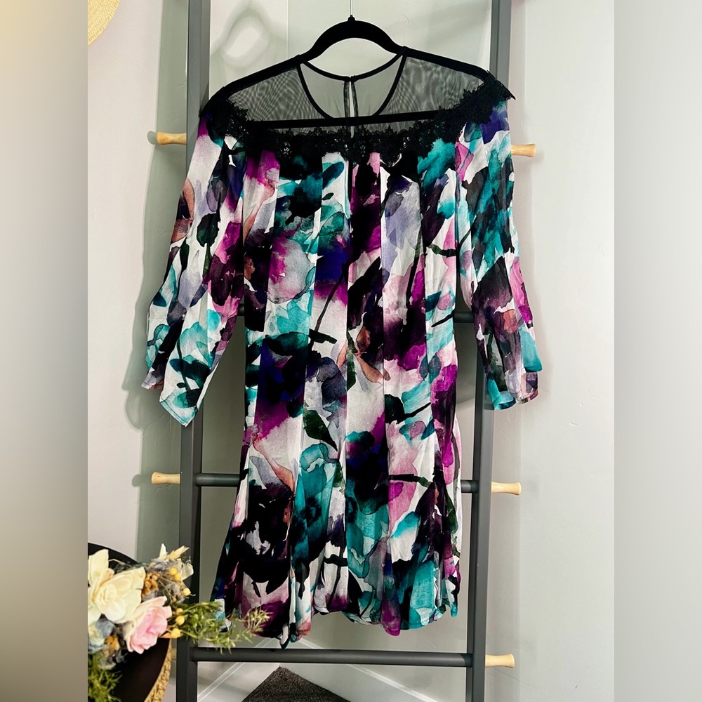 Anthropologie Vibrant Floral Mini Dress